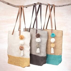 Karma Gifts Two-Toned Tote, Mustard/Tan